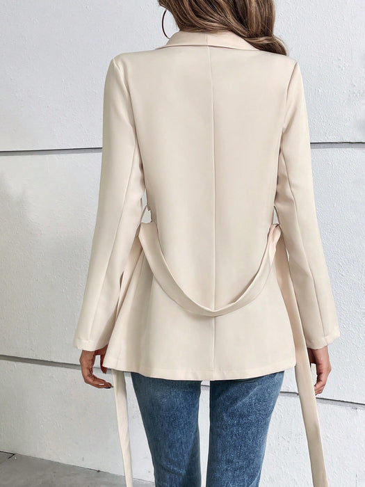 Chic Elegance: Collar Shawl Belted Blazer