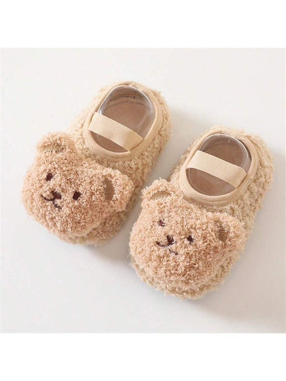 Cozy Bear-Shaped Fluffy Anti-Slip Slippers - for Babies