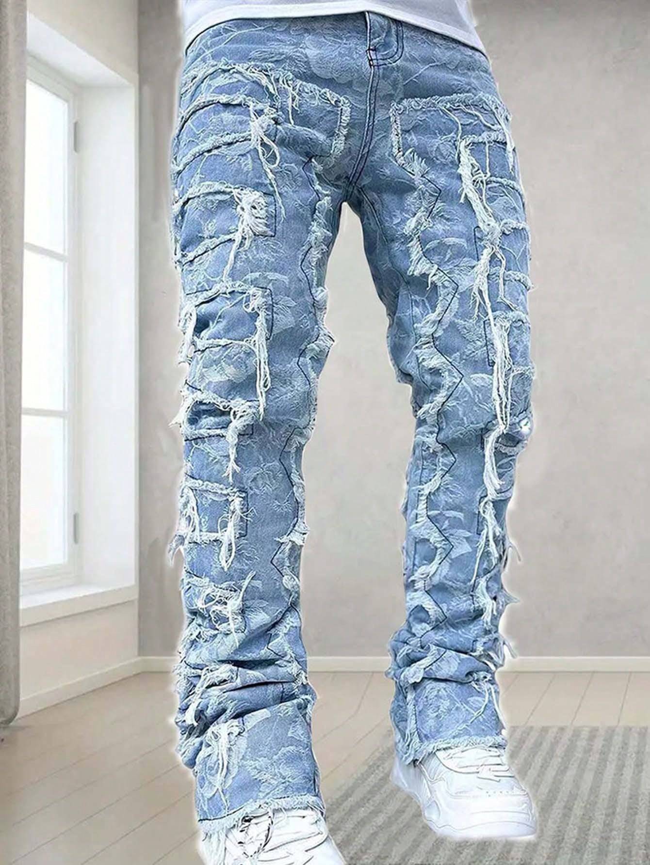 Men's Distressed Slim Fit Jeans