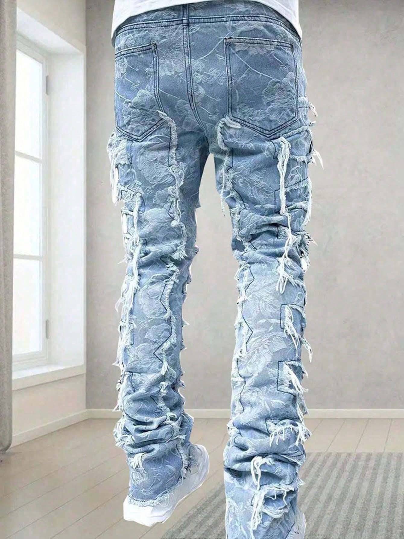 Men's Distressed Slim Fit Jeans