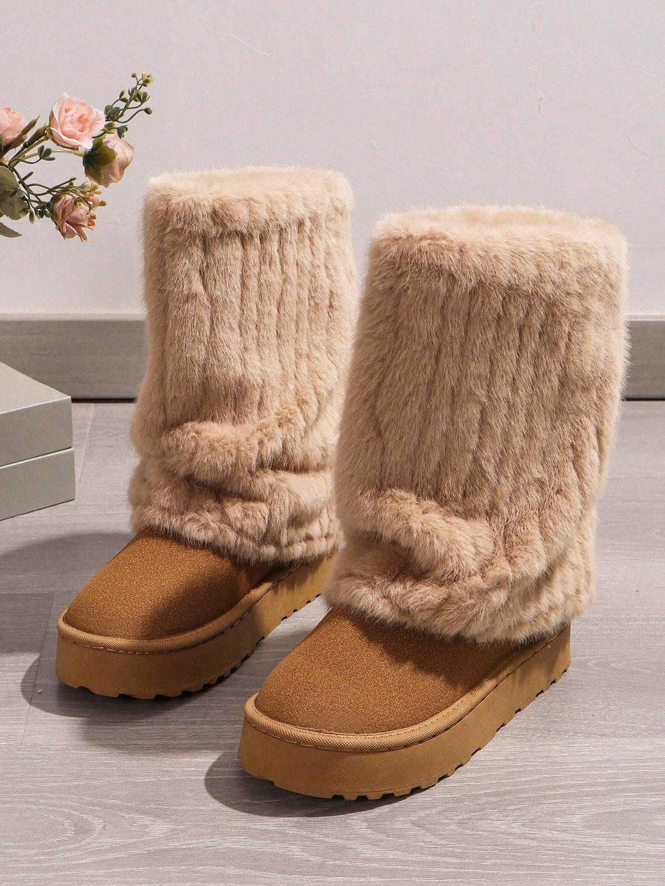 Cómodo y elegante: botas de nieve cortas y mullidas