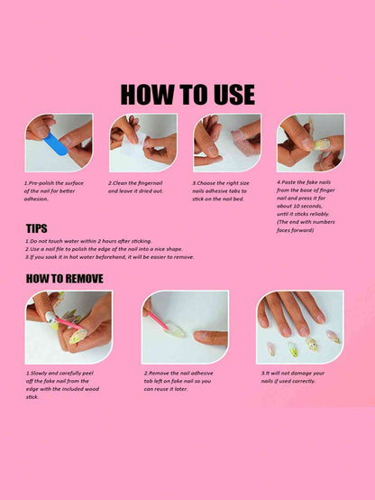 Step-by-step guide on how to apply and remove Y2K Duck Nail Tips. Includes tips for better adhesion and longevity of the press-on nails.