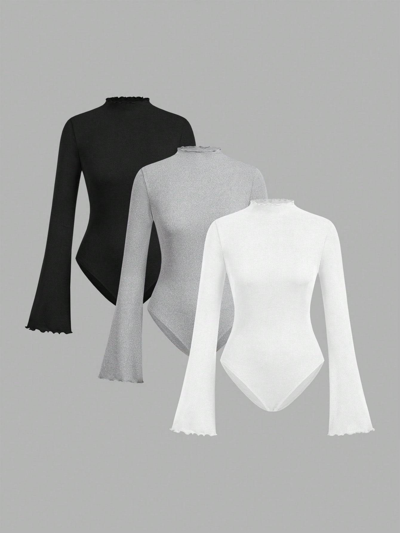 Essential Chic: 3-Piece Minimalist Bodysuit Pack