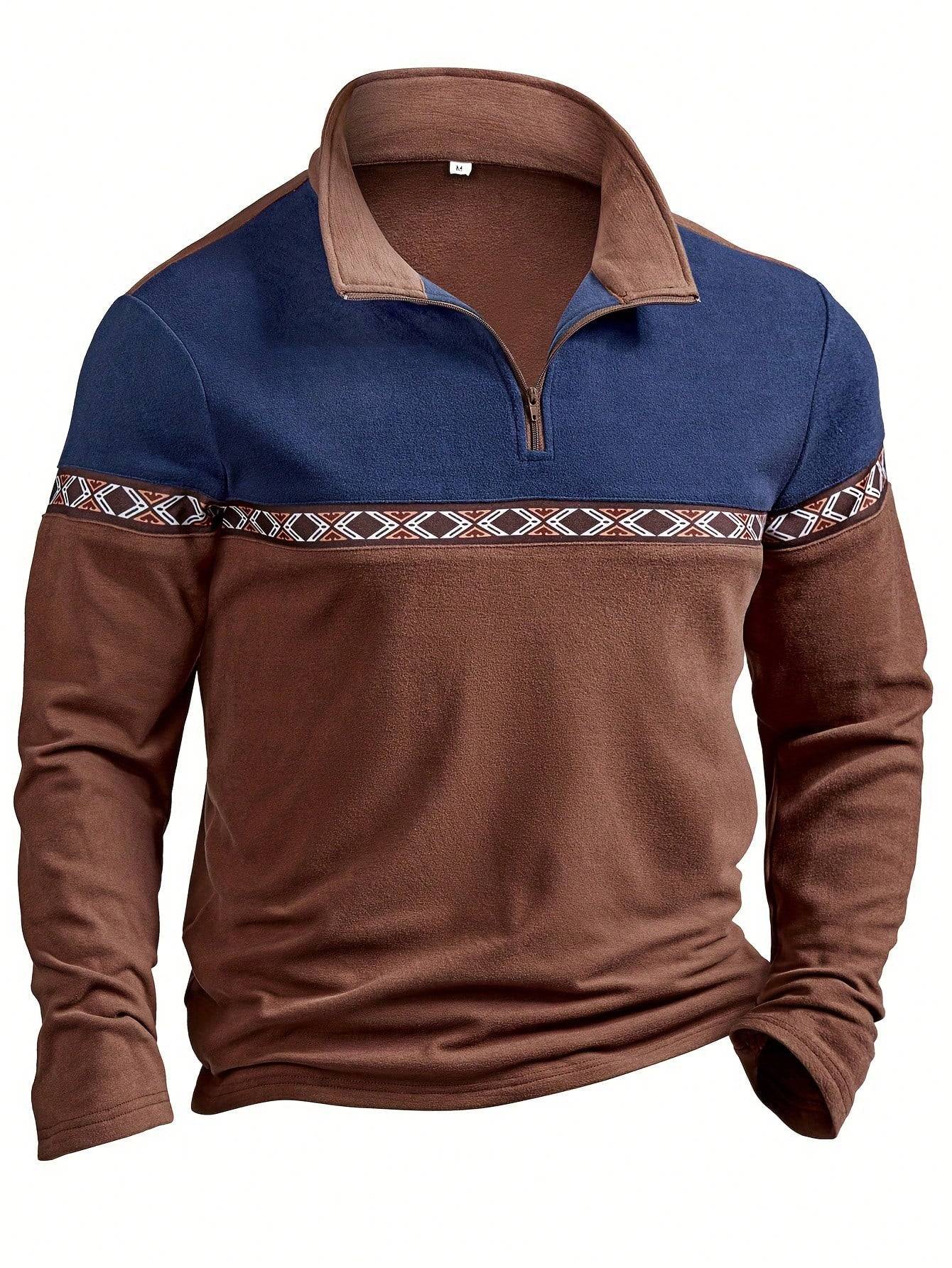 Sudadera de patchwork de polar para hombre