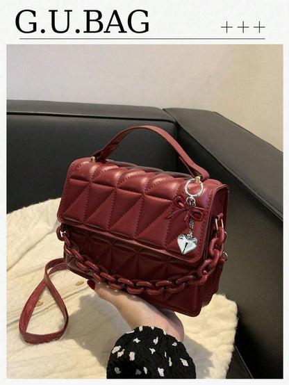 Bolso de mano elegante y moderno con rejilla de diamantes